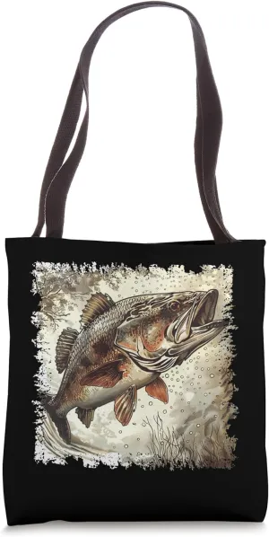 Bass fisherman fishing for bass fishing bass whisperer Tote Bag