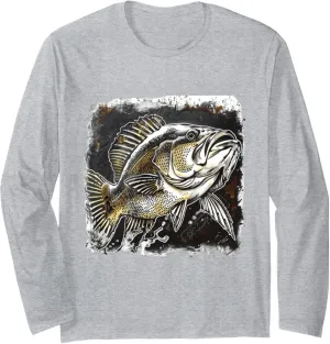 Bass Whisperer bass fisherman fishing for bass Long Sleeve T-Shirt