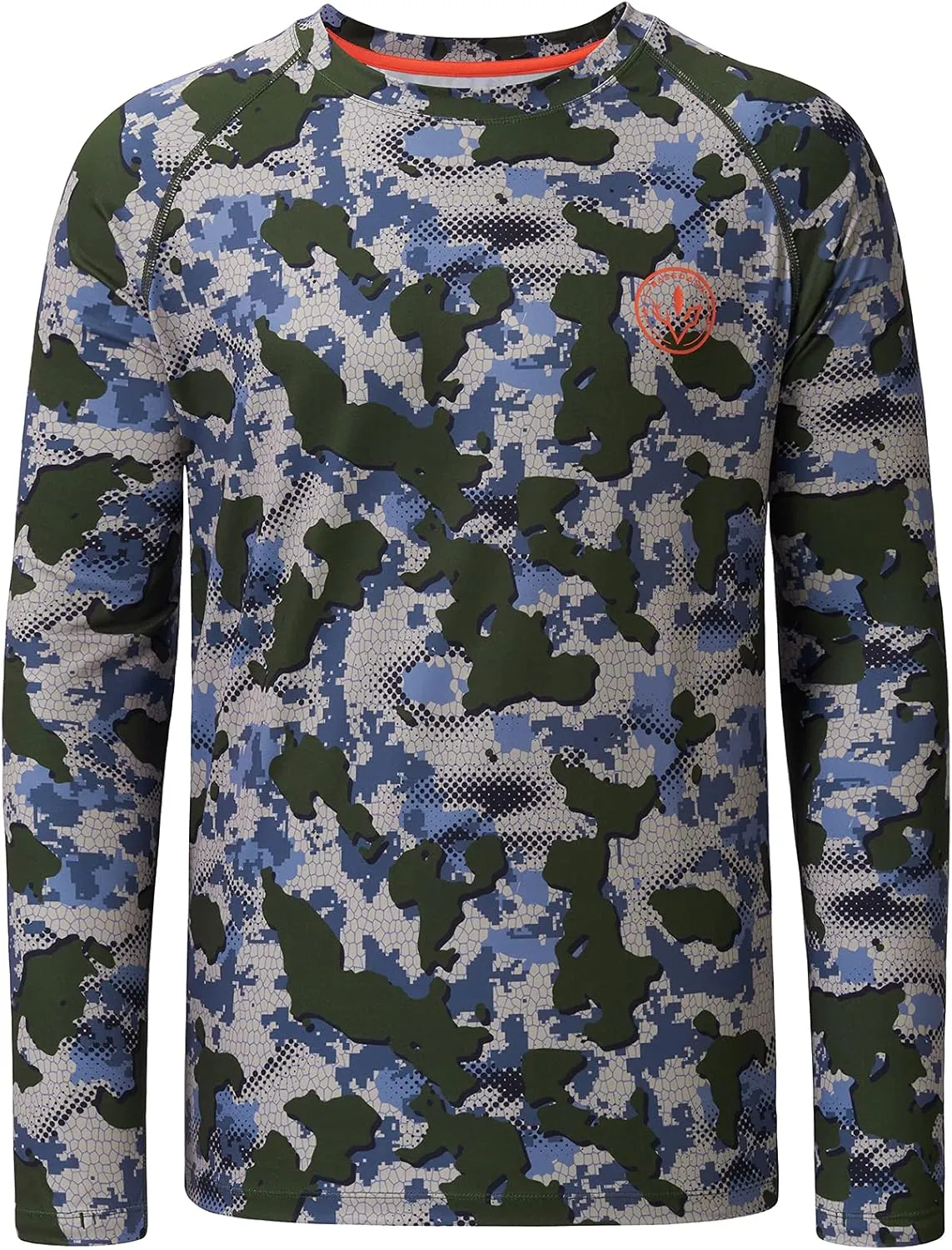 BASSDASH Men's Hunting Sun Shirt UPF 50 Lightweight Camo Performance Long Sleeve Stretch Fishing Hiking Tactical Tees