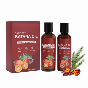Batana Oil Shampoo & Conditioner for Hair Growth, Clarifying Hair Growth Treatment for Thinning Hair, Repairs Damaged Hair & Nourishes for All Types, Natural Hair Care Set