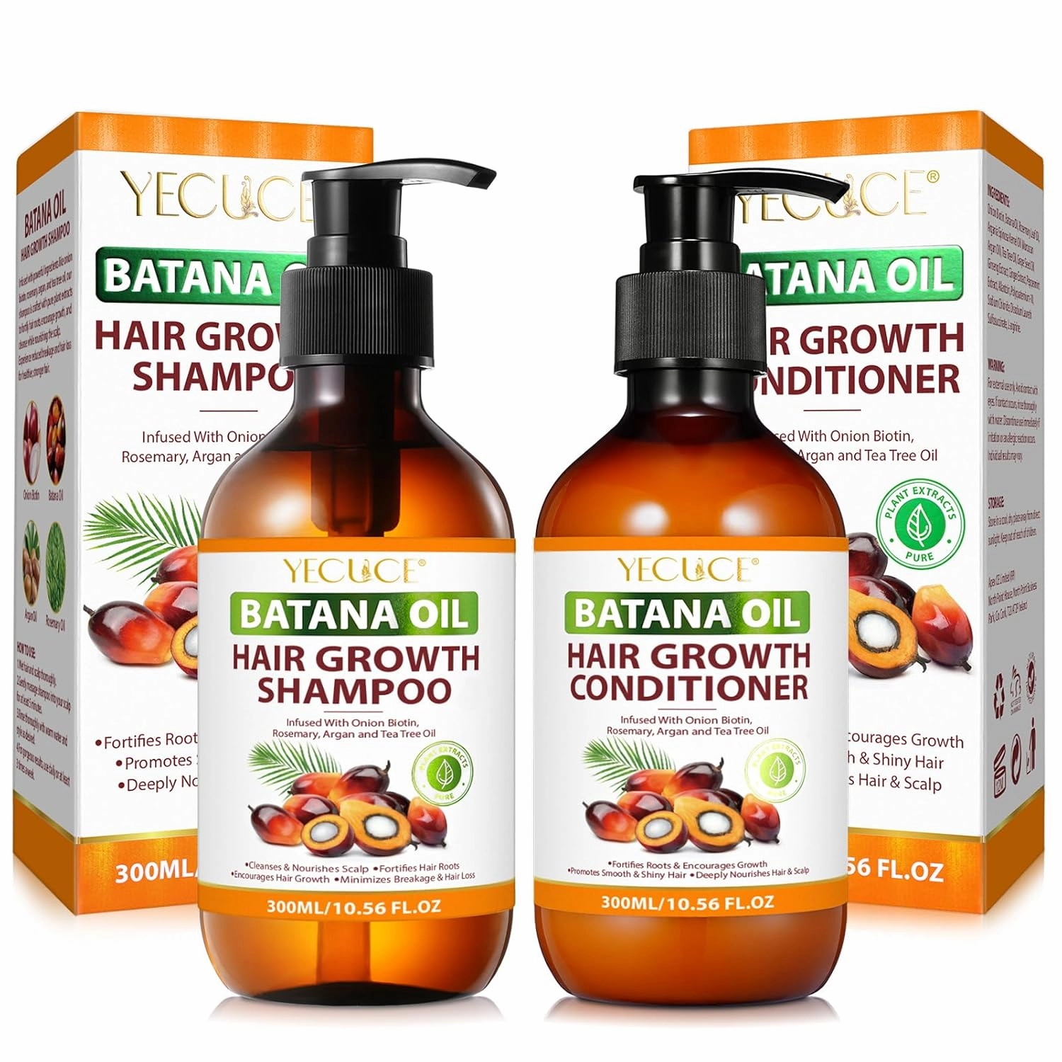 Batana Oil Shampoo and Conditioner Set, Batana Oil with Onion Shampoo and Conditioner for Men and Women Daily Hair Care,for Thinning Hair & Hair Loss, for Curly Hair & Straight hair