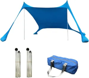 Beach Shelter Sun Shelter UV Protection, Stay Cool and Protected with Sun Shade Canopy, Waterproof Beach Vacation Sun Shade for Beach, Camping, Fishing, Outdoors(Blue,300x300x200cm)