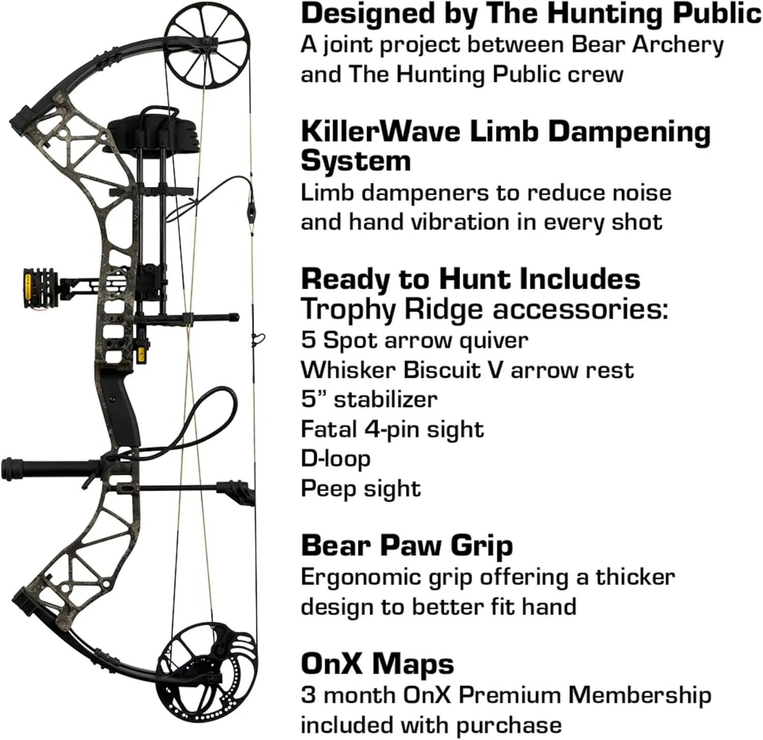 Bear Archery Adapt Ready to Hunt Adult Compound Bow Package Designed by The Hunting Public