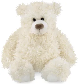 Bearington Scruffy White Plush Teddy Bear Stuffed Animal, 18 inch