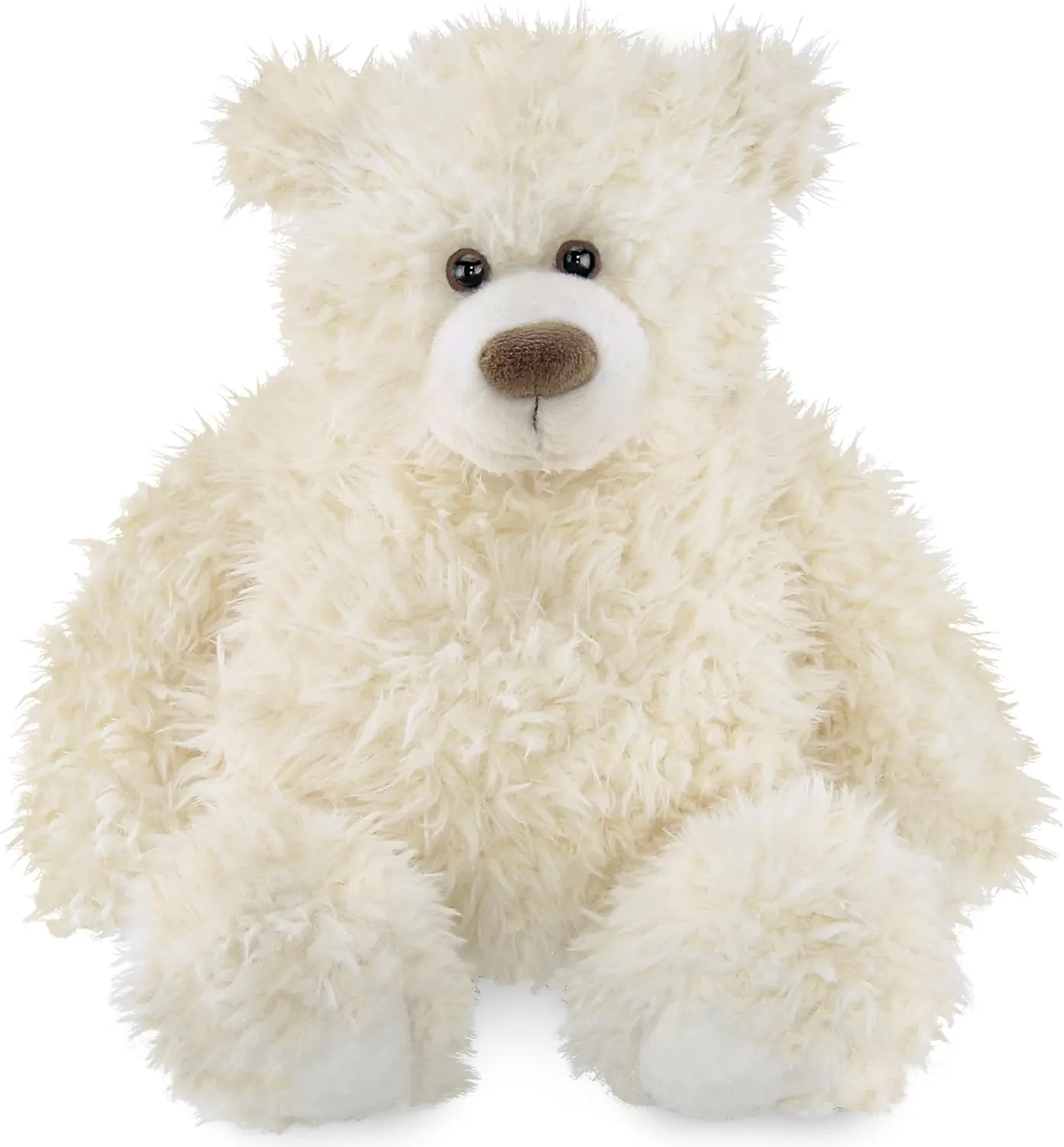 Bearington Scruffy White Plush Teddy Bear Stuffed Animal, 18 inch