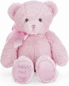 Bearington Baby's First Teddy Bear Plush, Pink, 12 Inch Stuffed Animal for Girls