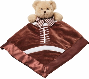 Bearington Baby Touchdown Snuggler, 15 Inch Football Plush Stuffed Animal Teddy Bear Security Blanket Lovey for Babies
