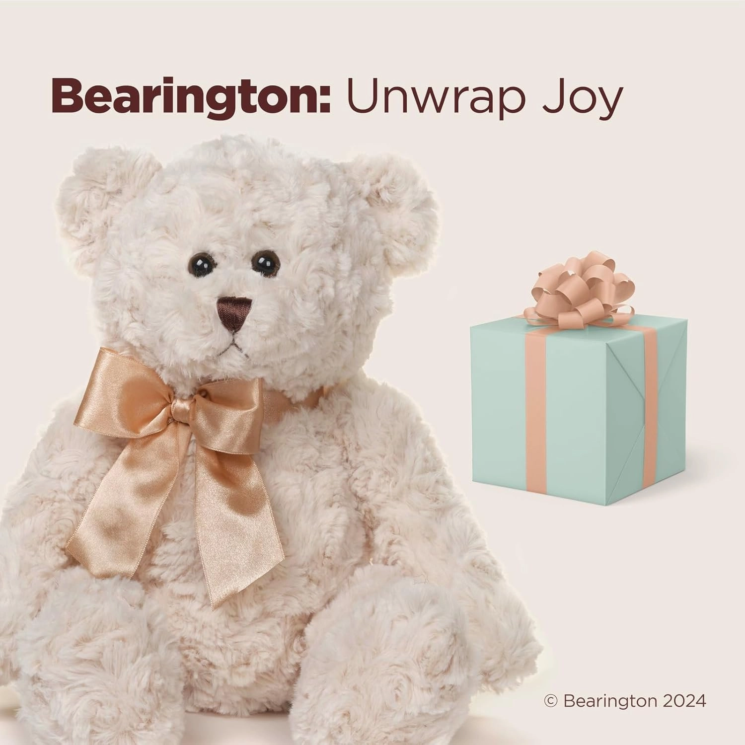 Bearington Huggles, 16 Inch Creamy White Teddy Bear Stuffed Animal, Makes a Great Gift for Birthday, Anniversary, Holiday, or Graduation