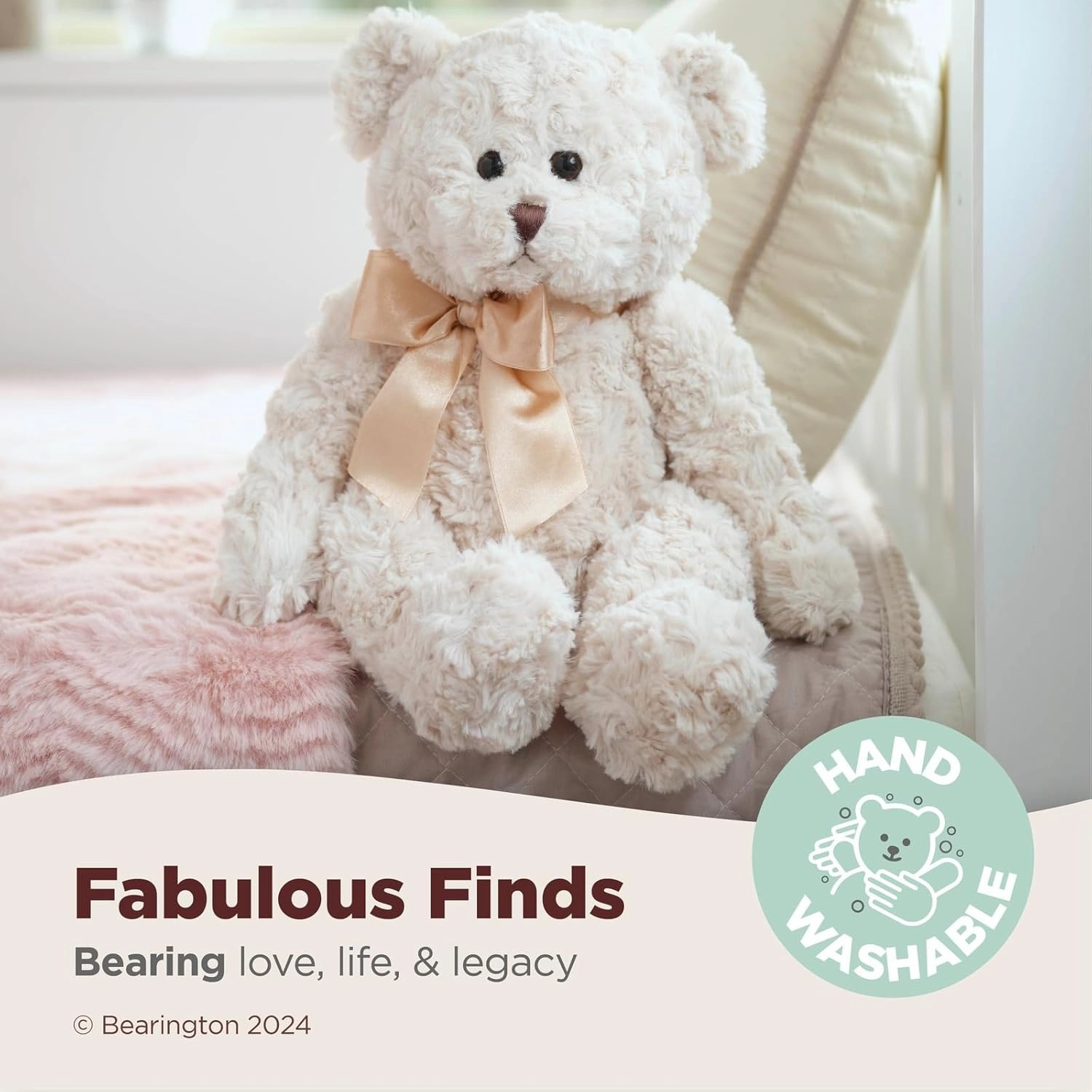Bearington Huggles, 16 Inch Creamy White Teddy Bear Stuffed Animal, Makes a Great Gift for Birthday, Anniversary, Holiday, or Graduation