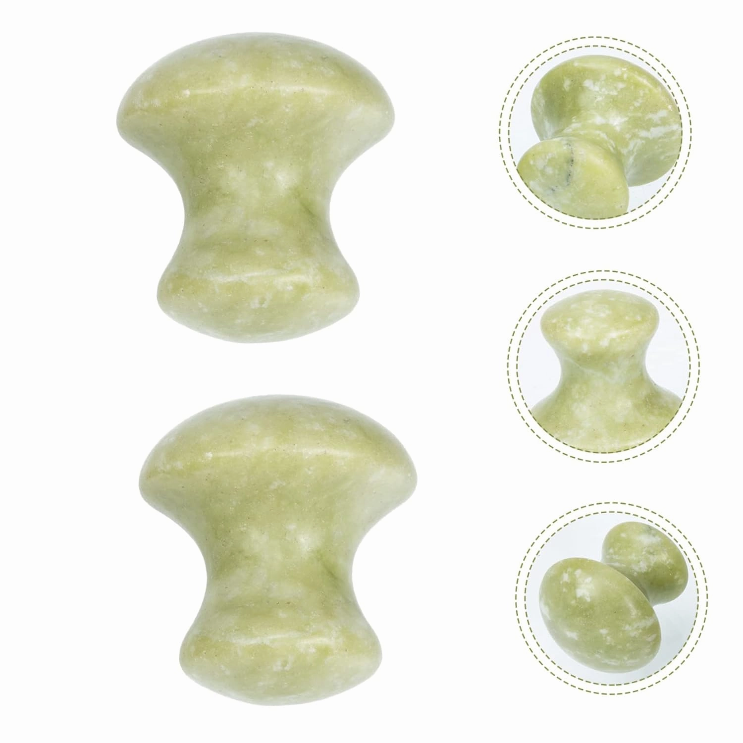 Beaupretty 4pcs Jade Mushroom Shaped Face Eye Fatigue Relief Tool Traditional Chinese Massage Design Suitable for Neck Shoulders Face Body for All Ages
