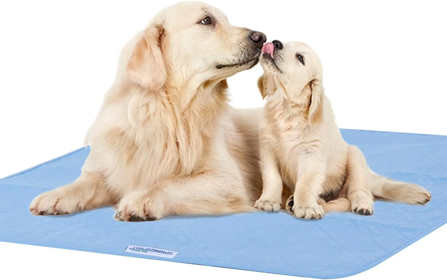 Bed Pads Washable Waterproof 34" x 36", 2 Pack Reusable Chuck Pads Incontinence Underpads Sheet Protector, Pee Pads for Adults, Elderly, Kids, Toddler and Pets, White and Blue