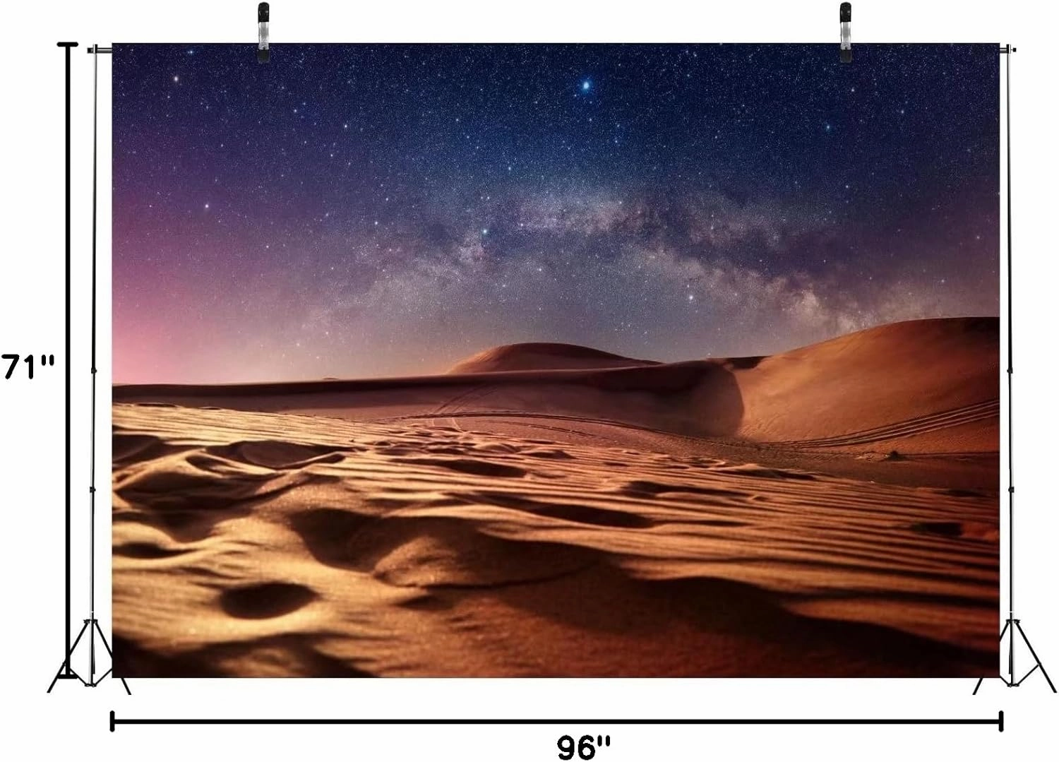 BELECO 8x6ft Fabric Star Night in Desert Backdrop Sand Dunes Desert Photography Background Desert Scene Arabian Nights Party Decorations Baby Shower Birthday Photoshoot Studio Photo Props Wallpaper