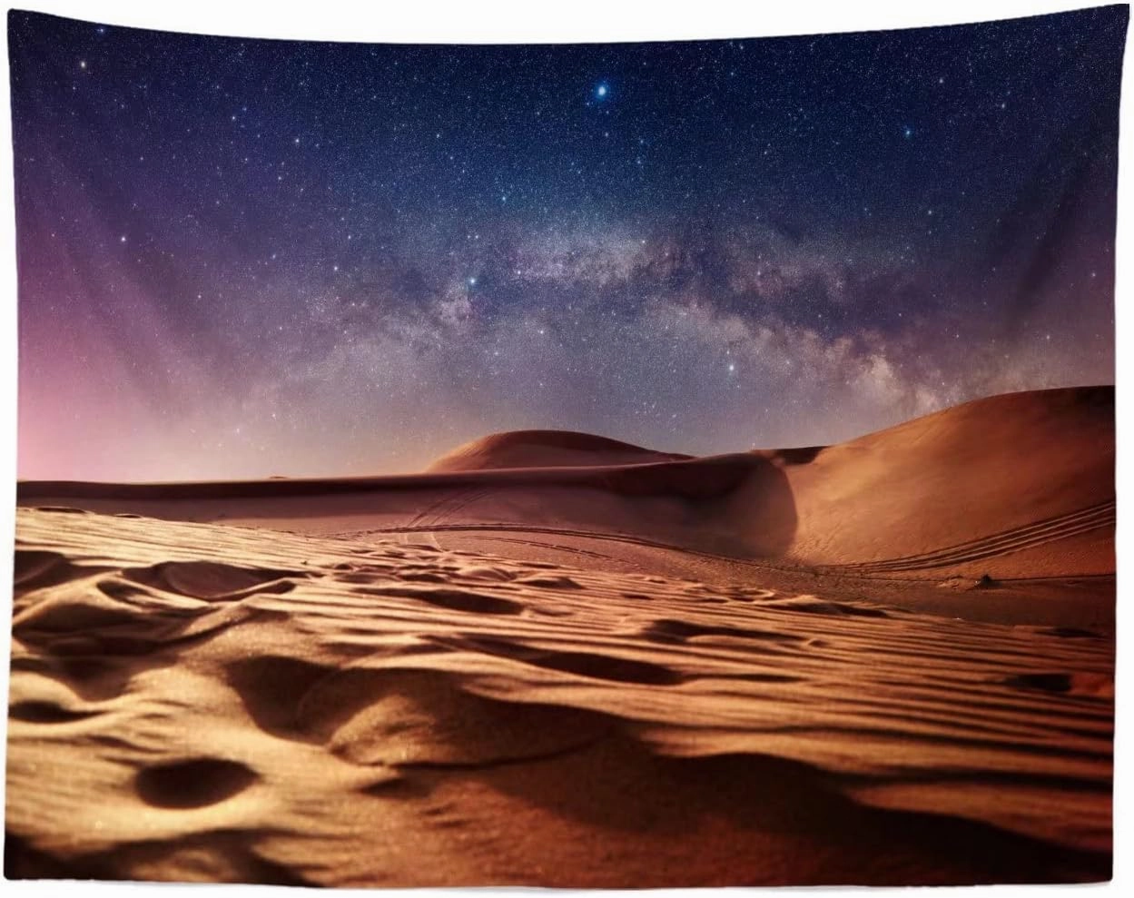 BELECO 8x6ft Fabric Star Night in Desert Backdrop Sand Dunes Desert Photography Background Desert Scene Arabian Nights Party Decorations Baby Shower Birthday Photoshoot Studio Photo Props Wallpaper