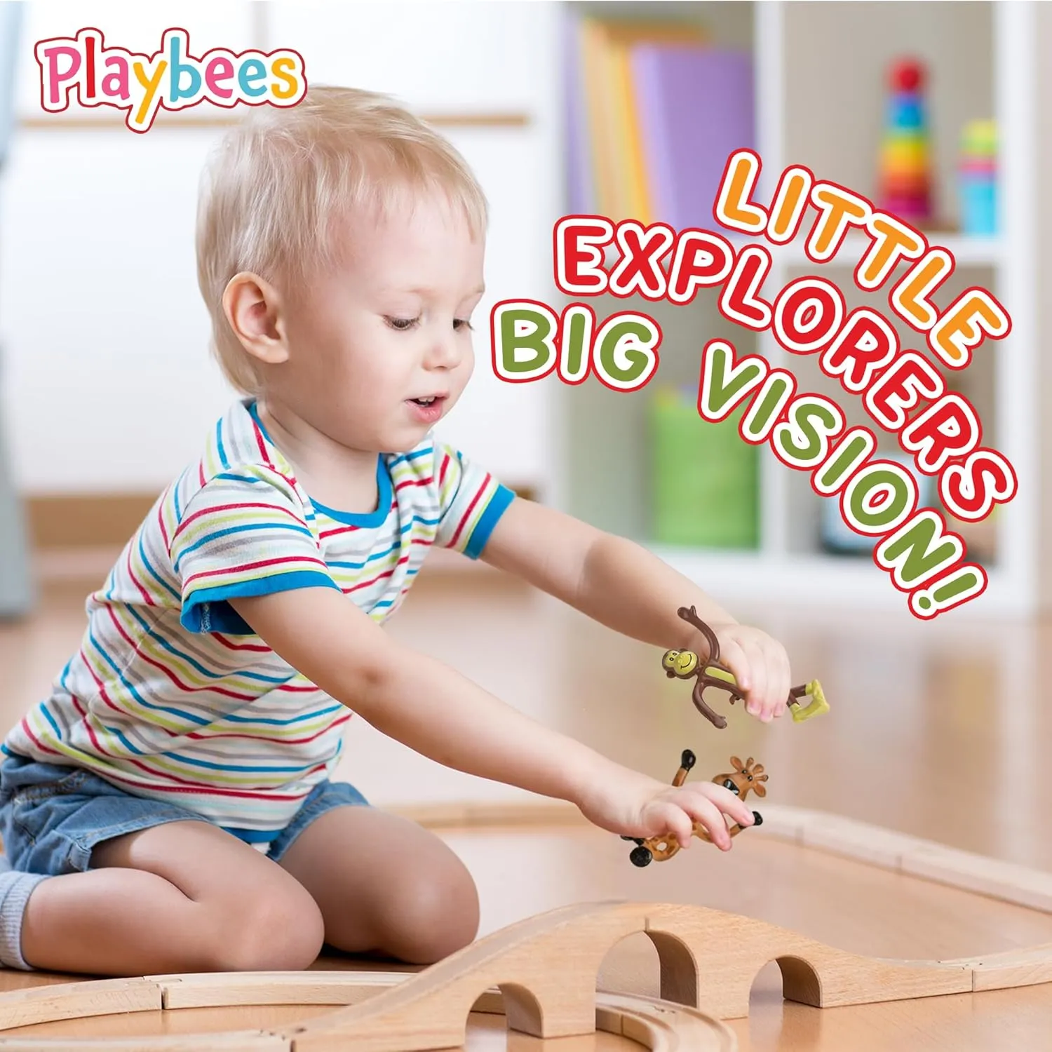 Bendable Mini Zoo Animals - 24 PCK - Durable Plastic & Flexible Animal Figures - Stress Relief Toys for Kids & Adults - Bendable Rainforest Creature Toys - Piñata Fillers, Goody Bag Stuffers