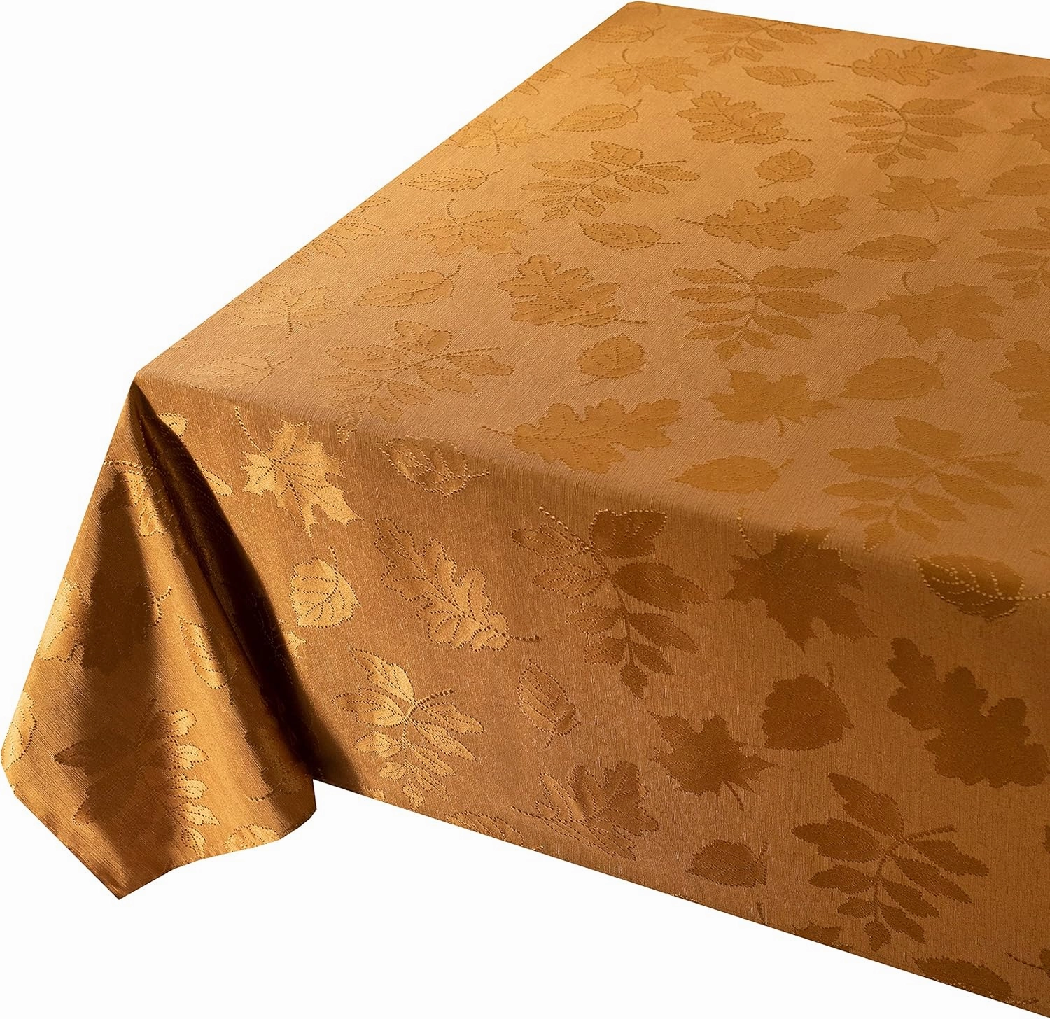 Benson Mills Harvest Legacy Damask Fabric Table Cloth Fall, Harvest, and Thanksgiving Tablecloth (Amber-Bronze, 60" x 140" Rectangular)