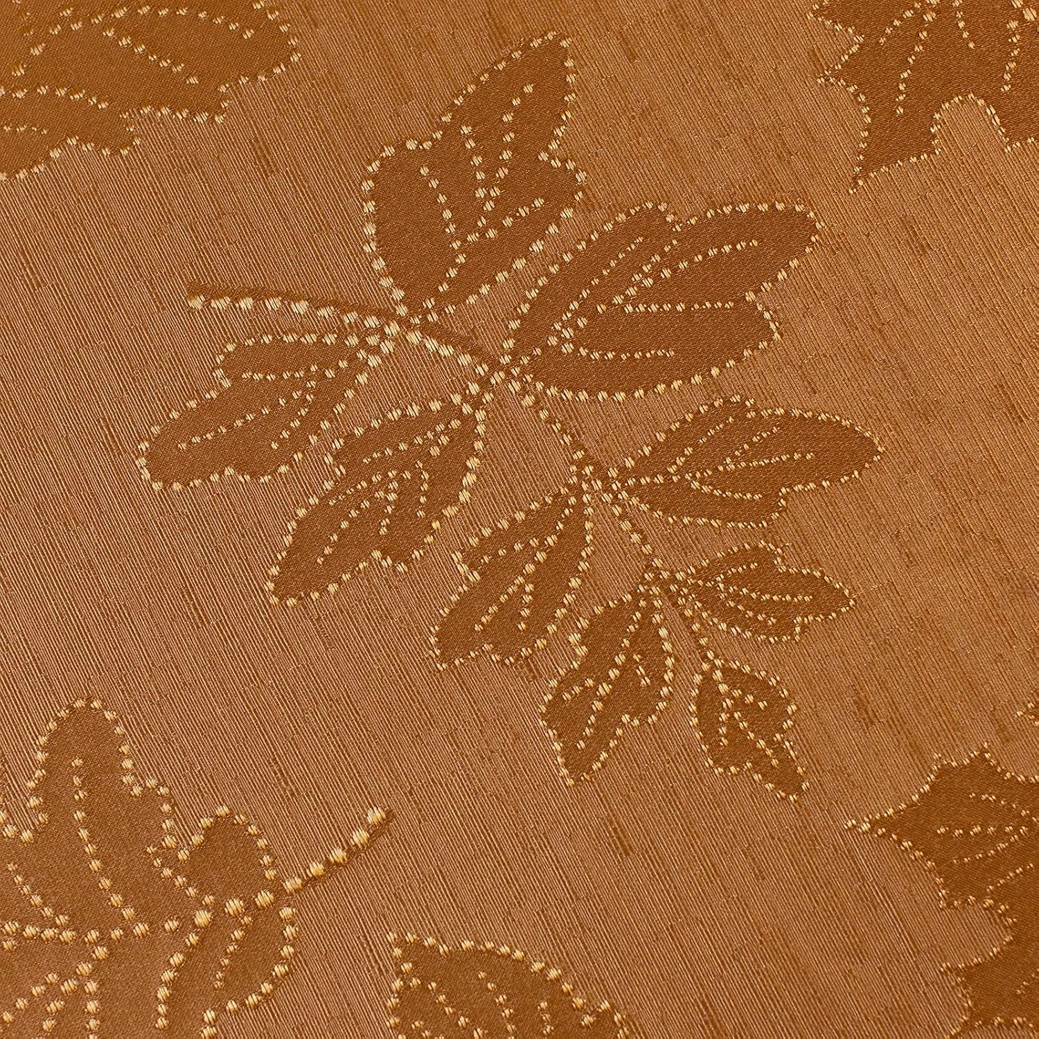 Benson Mills Harvest Legacy Damask Fabric Table Cloth Fall, Harvest, and Thanksgiving Tablecloth (Amber-Bronze, 60" x 140" Rectangular)