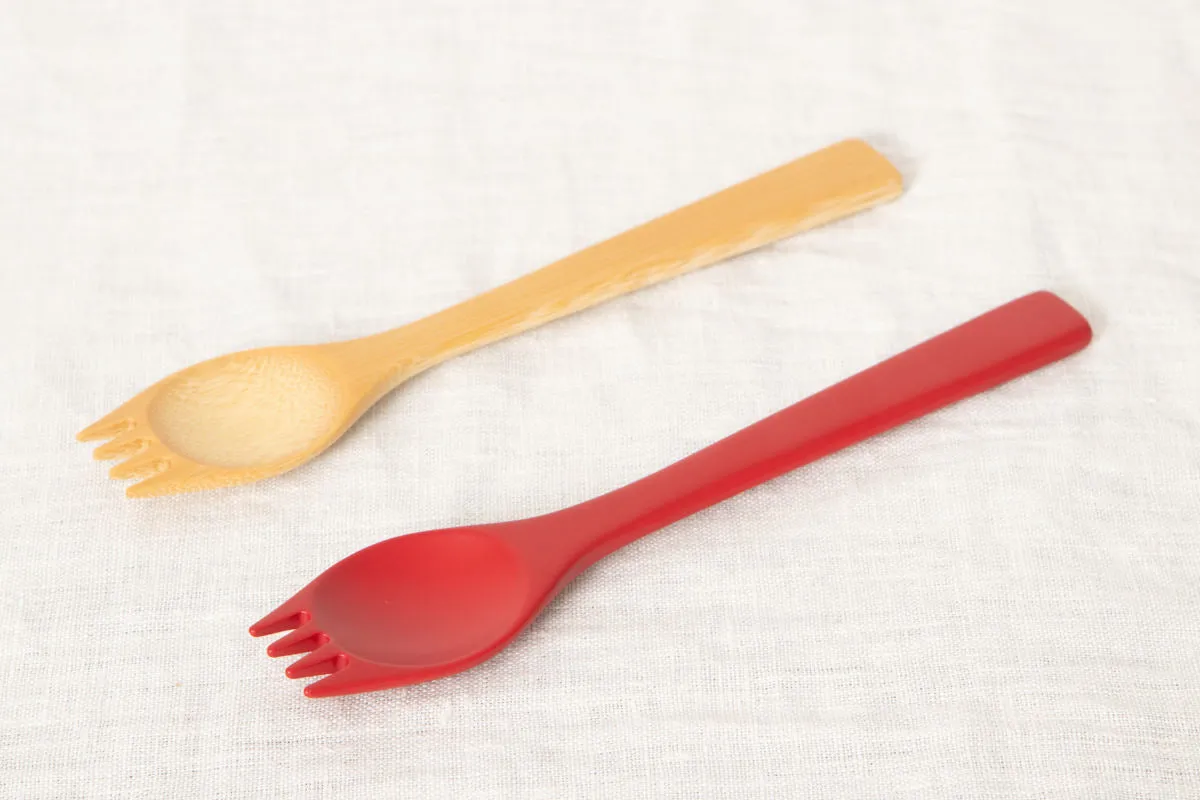 Bento(Lunch) spoon [ Natural, Red ] / Mōsō bamboo / Ōita-JPN 211120