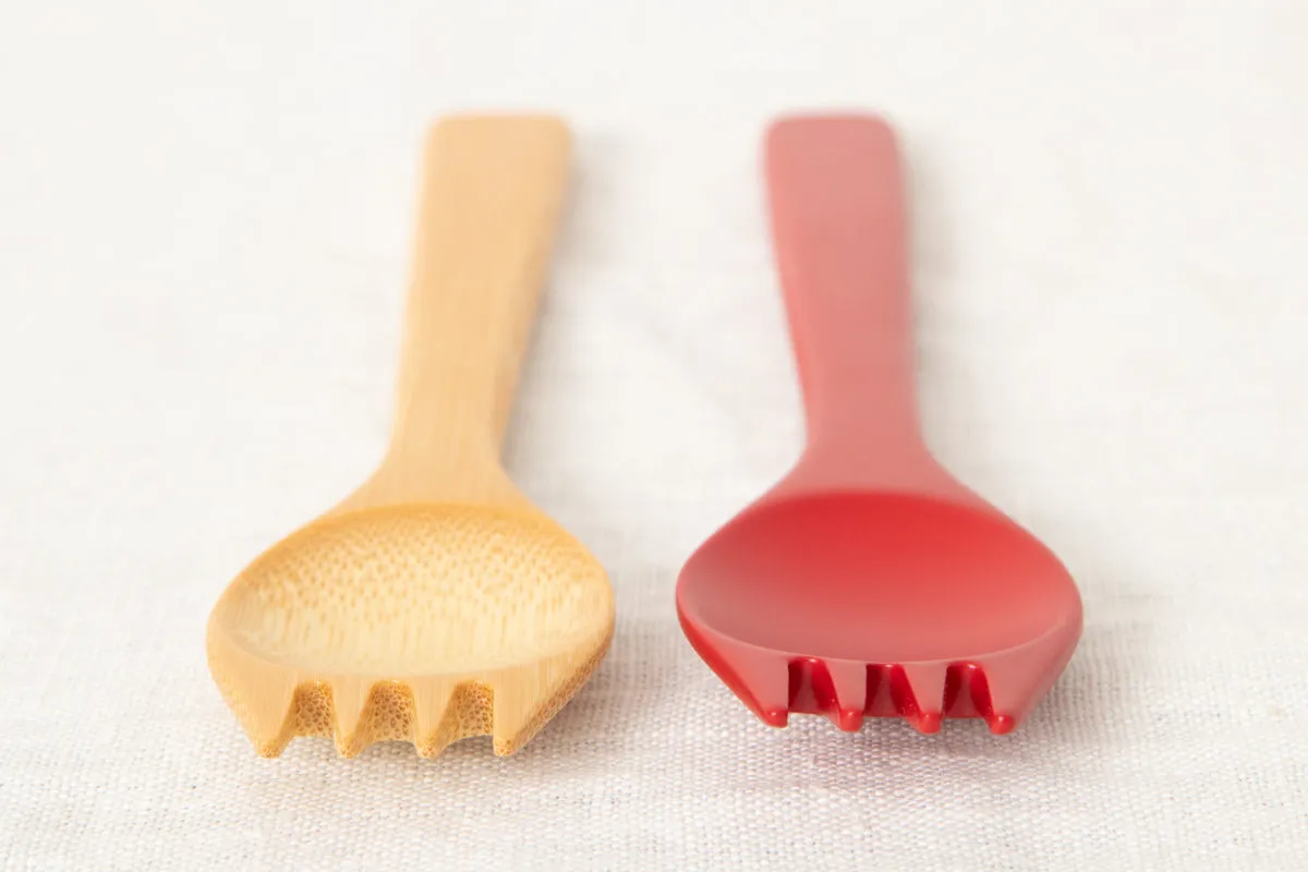 Bento(Lunch) spoon [ Natural, Red ] / Mōsō bamboo / Ōita-JPN 211120