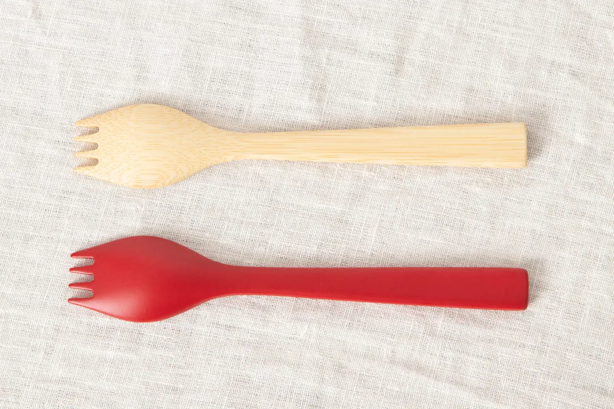 Bento(Lunch) spoon [ Natural, Red ] / Mōsō bamboo / Ōita-JPN 211120