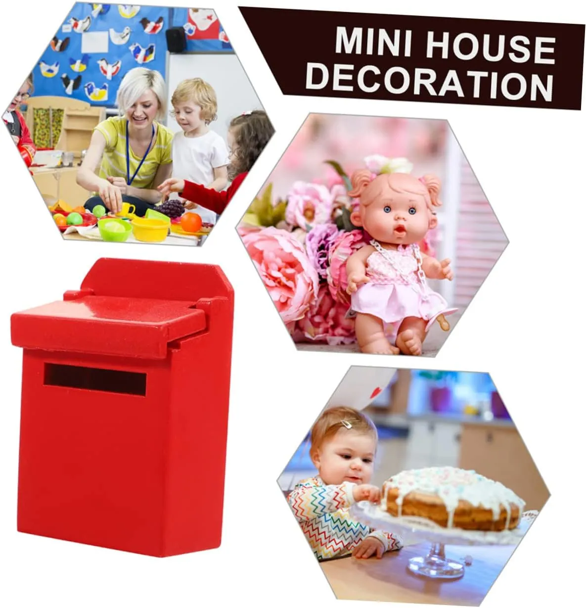 BESPORTBLE 4sets Realistic Mini Mailbox Model Mini House Mailbox Decor Toy for Boys and Girls Boys and Girls DIY Dollhouse Set 2pcs*4