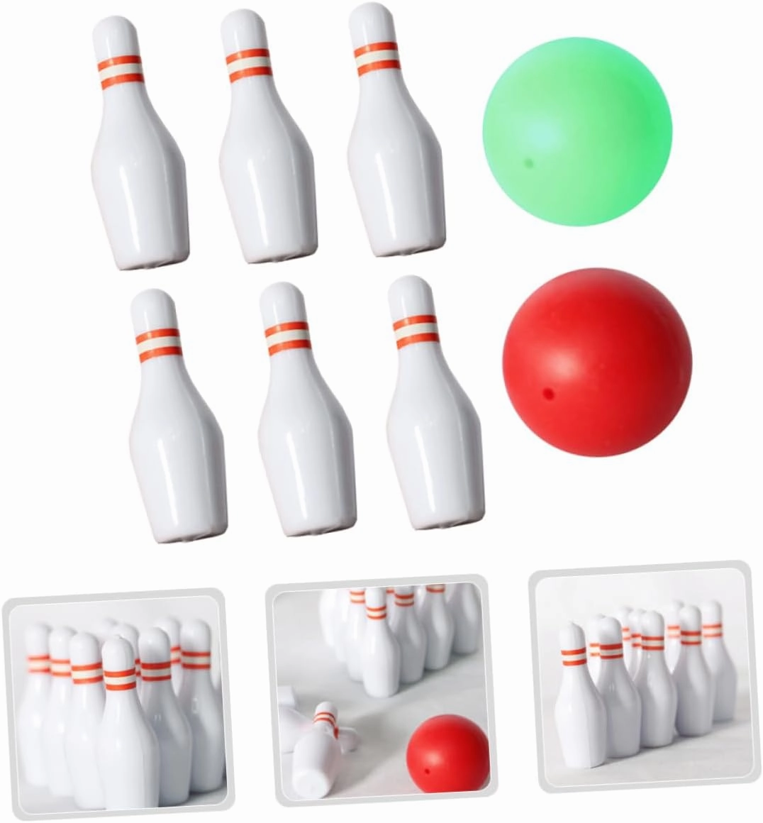 BESPORTBLE 3 Sets Realistic Mini Bowling Set Boys and Girls Bowling Balls Pins for Dollhouse Decor