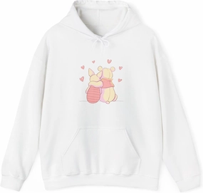 Best Buddies, Teddy Bear Valentine's Dropped Shoulder Hoodie Sweatshirt