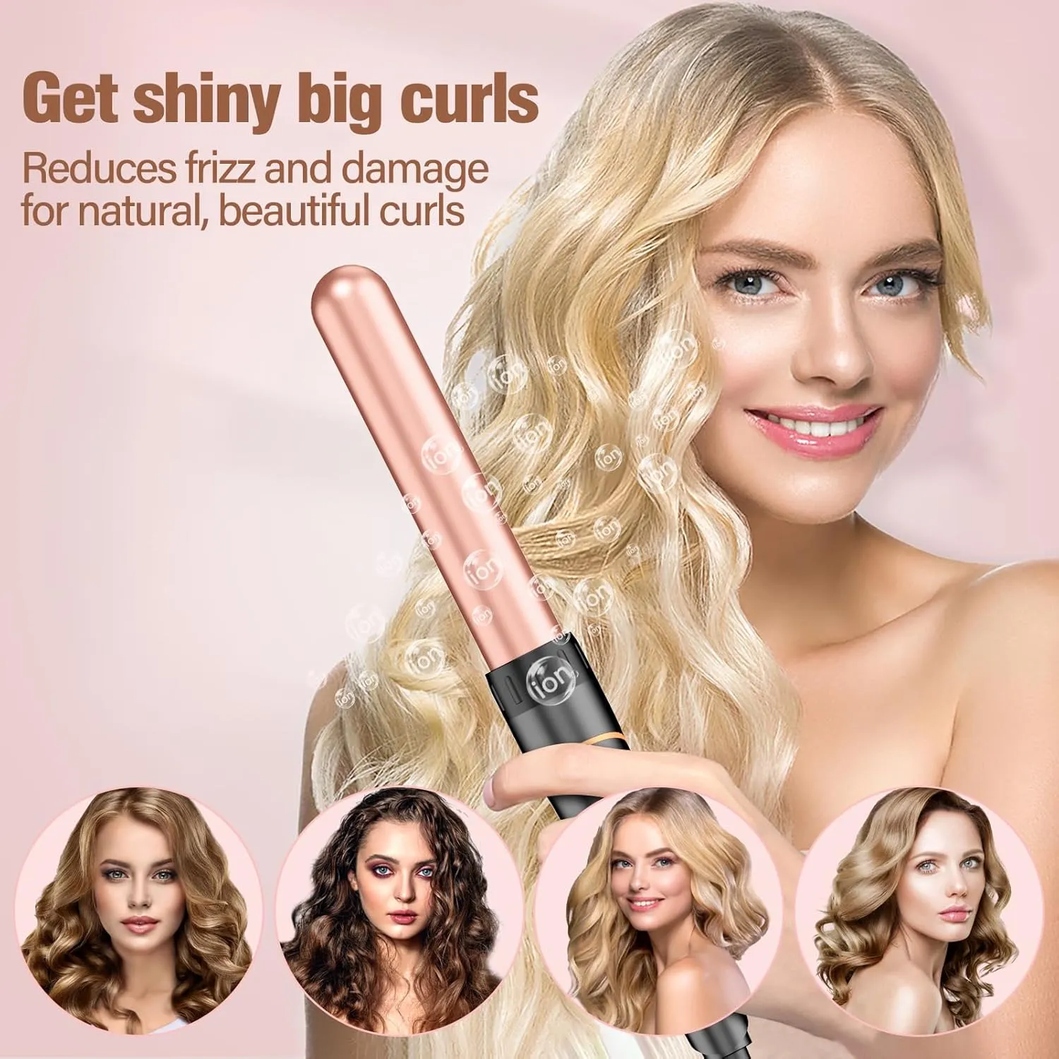 BESTOPE PRO Waver Curling Iron - 3 Barrel Hair Crimper Iron, 5 in 1 Curling Wand Set, Fast Heating Up Hair Wand with 2 Clips, Crimper Wand Curler for All Hair Type, Storage Bag & Heat Protective Glove