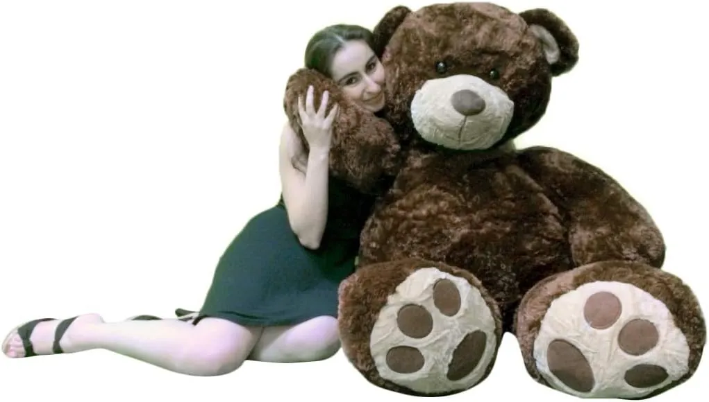 Big Brown 5 Foot Giant Teddy Bear Soft Life Size Hug Buddy, Huge Fat Smiling Stuffed Bear Great Gift