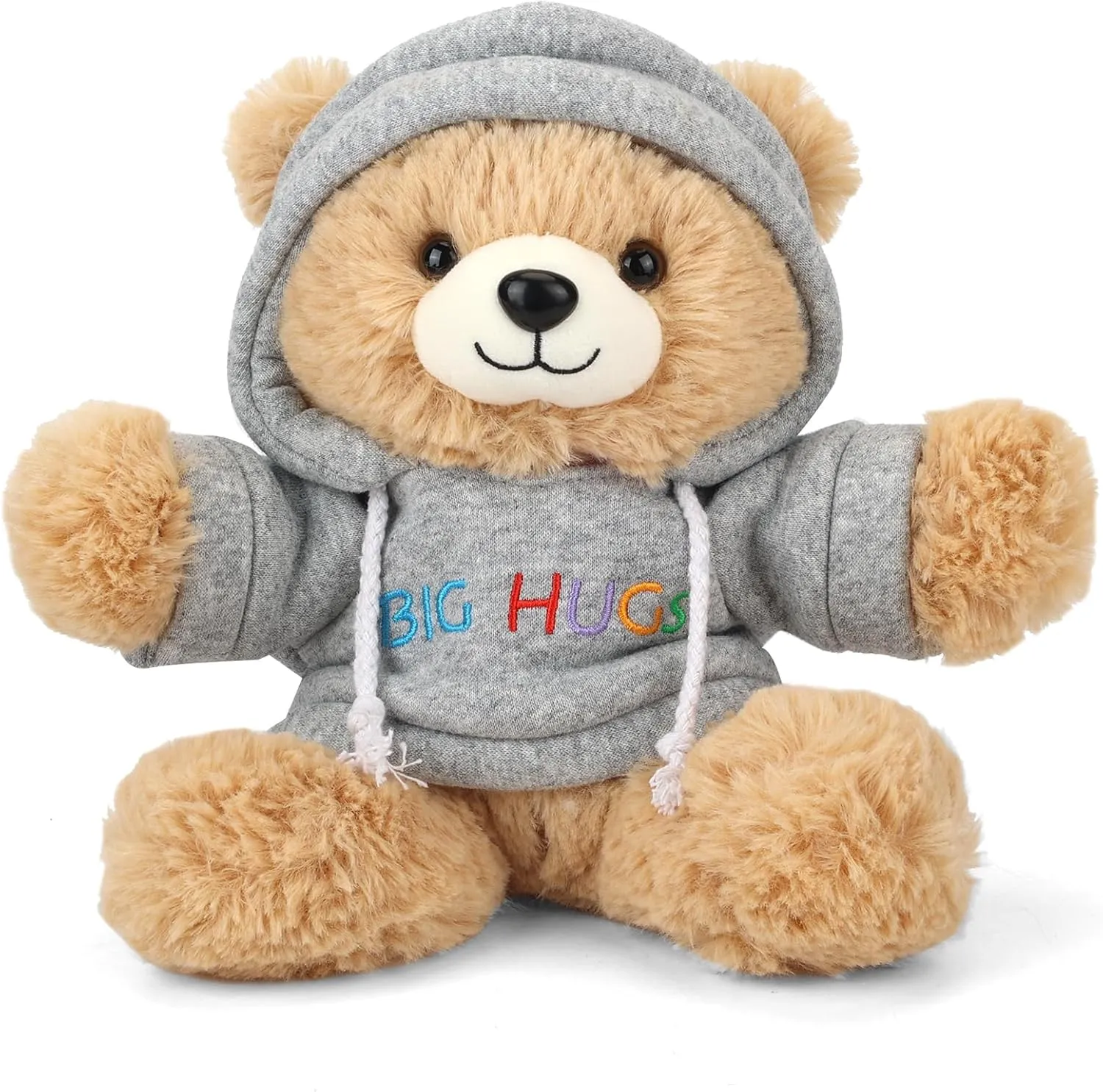 Big Hugs Teddy Bear Stuffed Animal with Gift Box Removable Hoodie for Comfort and Love, for Kids, Women & Men in Tough Time, Get Well Soon Gifts Basket with Beautiful Gift Greeting Card