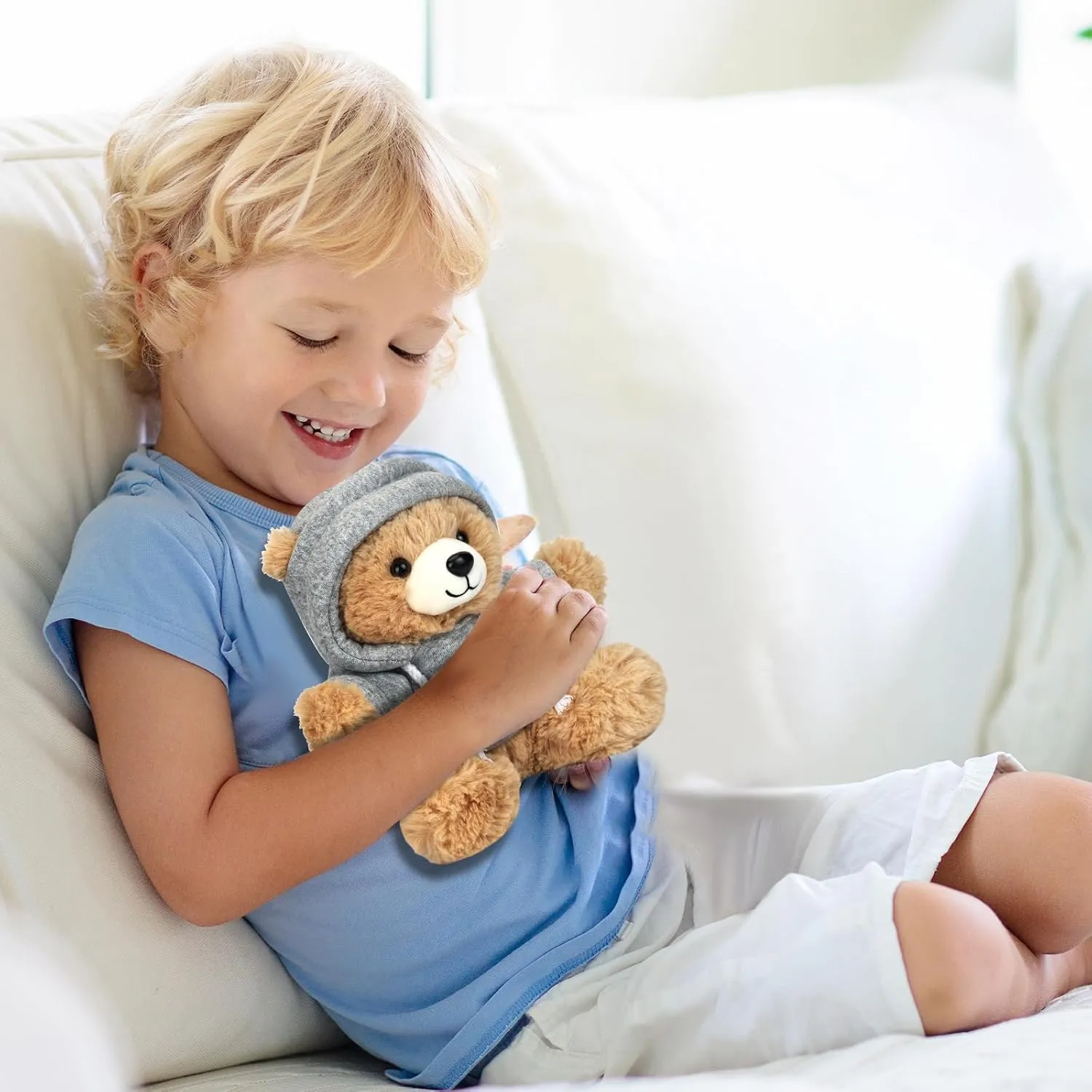 Big Hugs Teddy Bear Stuffed Animal with Gift Box Removable Hoodie for Comfort and Love, for Kids, Women & Men in Tough Time, Get Well Soon Gifts Basket with Beautiful Gift Greeting Card