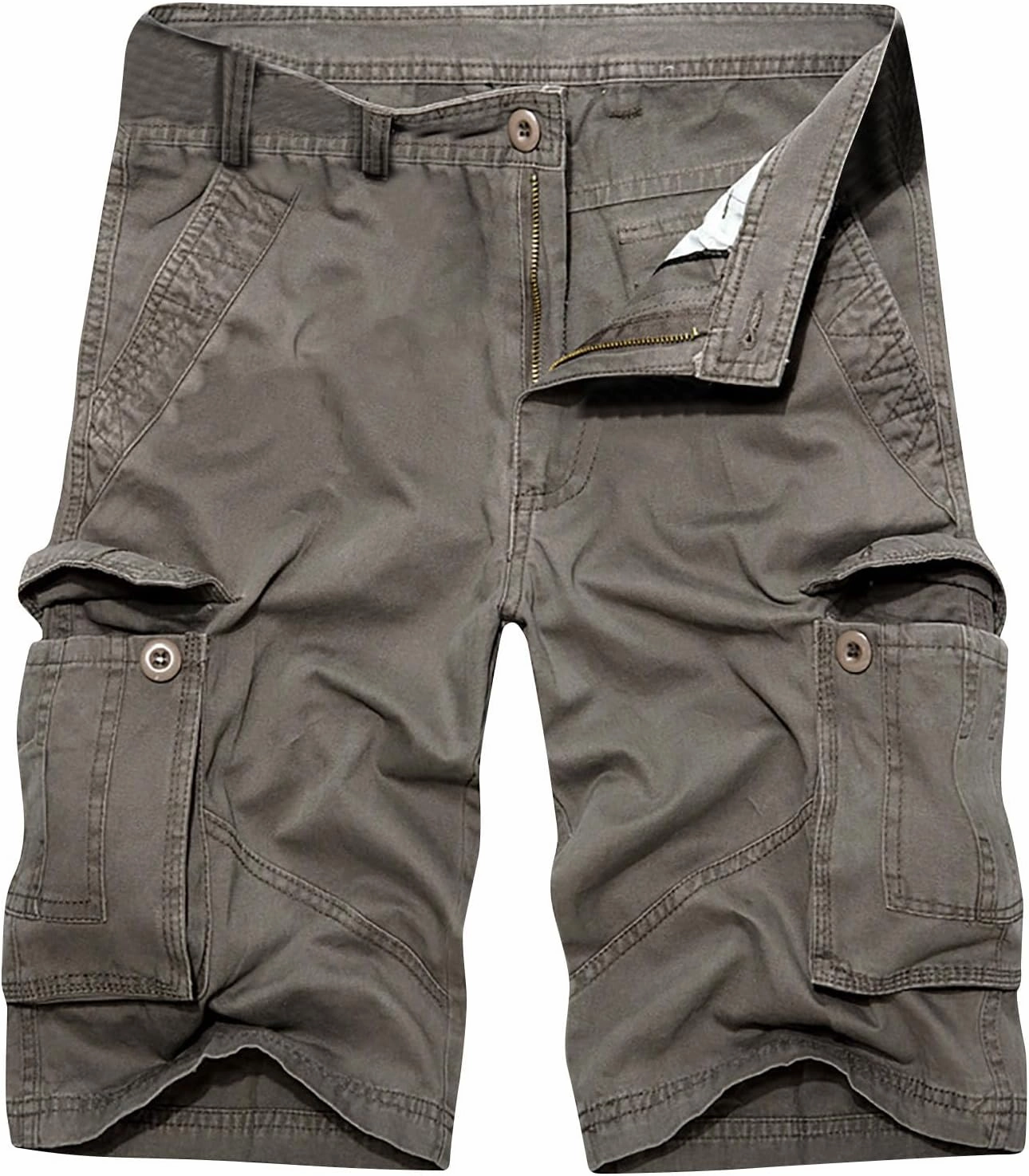 Big and Tall Cargo Shorts for Men 2023 Cotton Multi Pockets Tooling Shorts Classic Fit Buckle Zipper Work Shorts