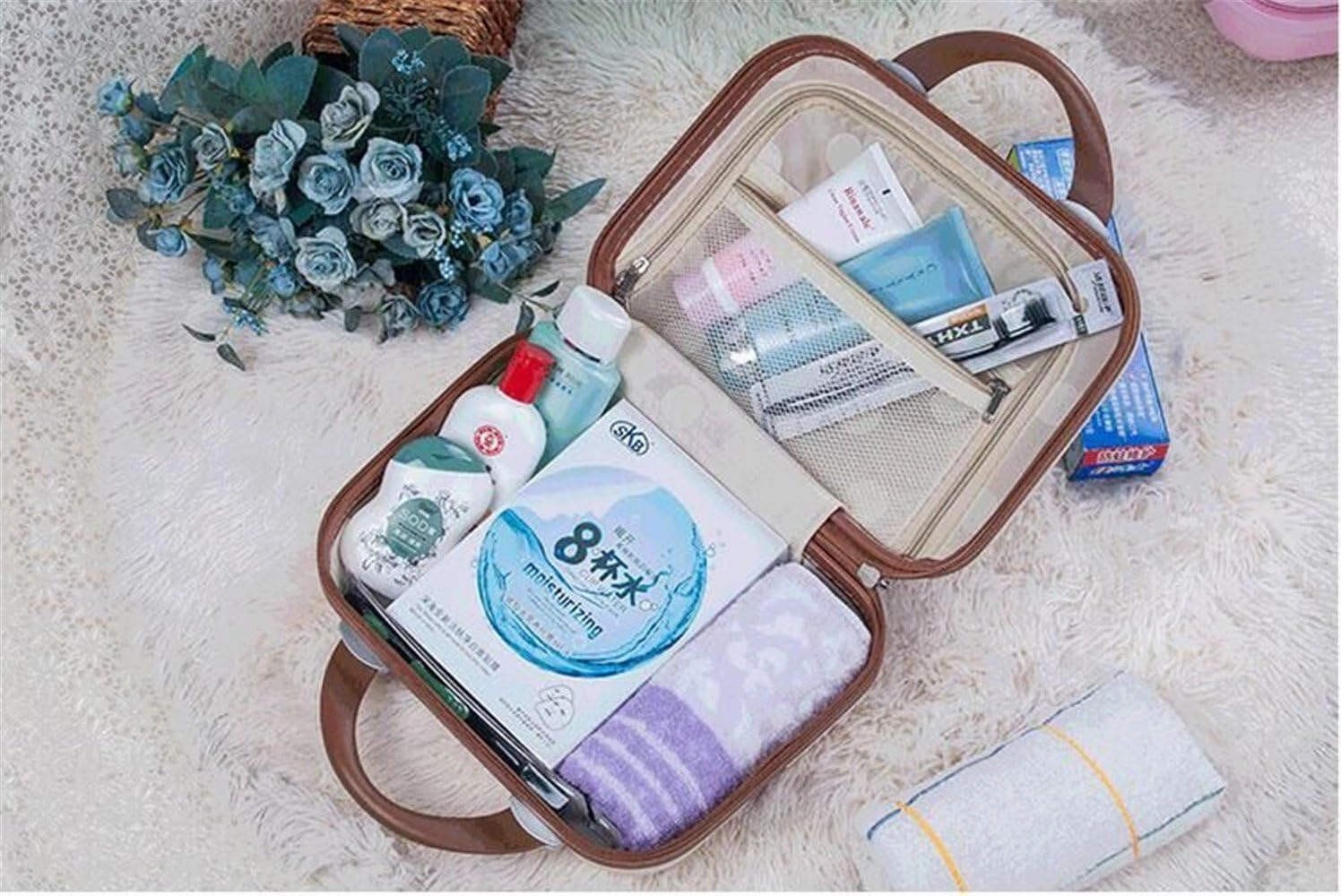 Bilateral Stripe Typ ABS Polychrome Mini Travel Luggage For Princess Girls Or Women lady