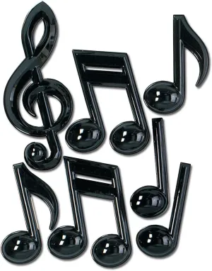Black Plastic Musical Notes