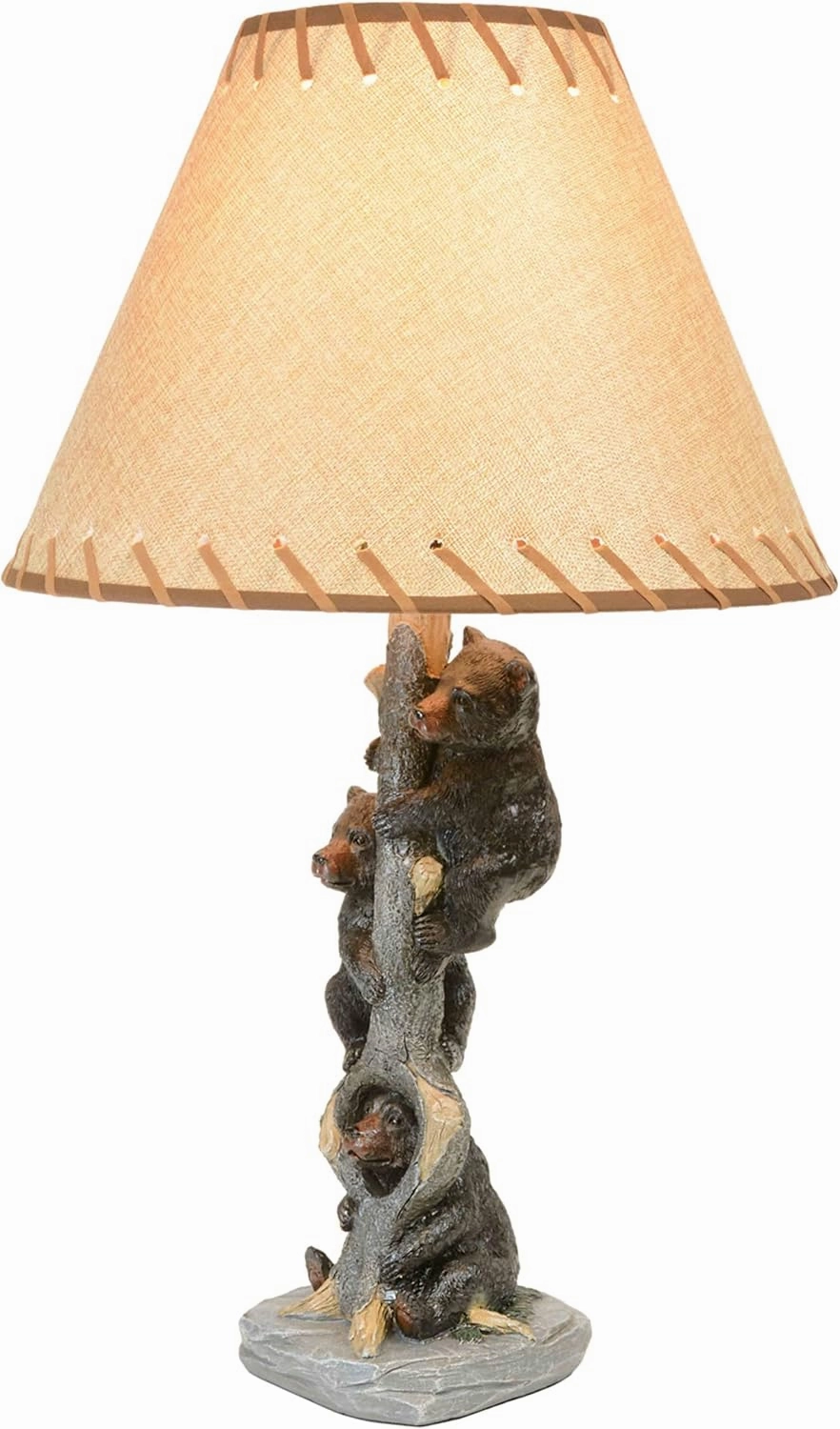 Black Forest Décor - Bears in a Tree Table Lamp for Cabin, Living Room, Nightstand, Desk - Home Décor - 24" x 14"