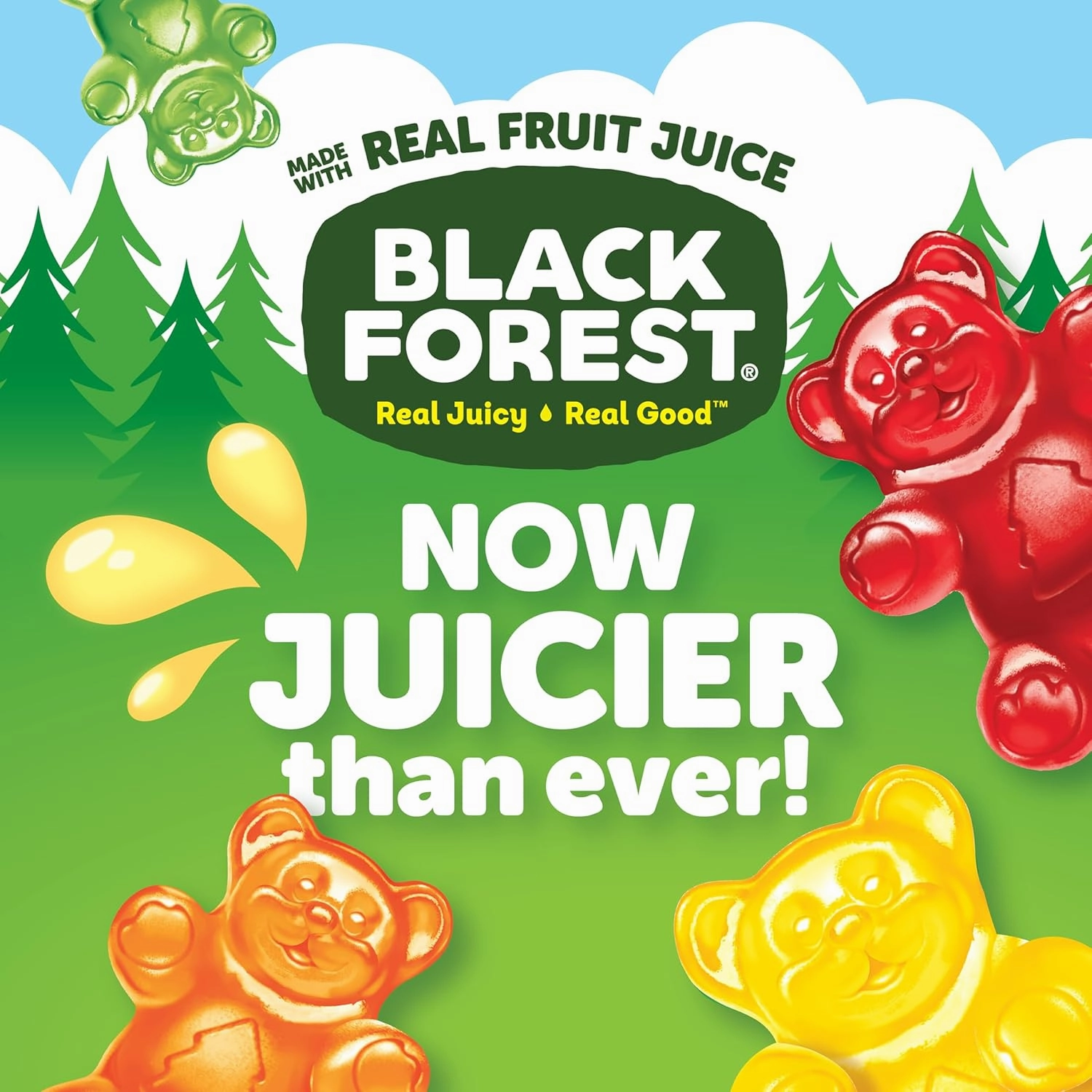 Black Forest Gummy Bears Candy, Made With Real Fruit Juice, Resealable 5-Pound Bulk Bag