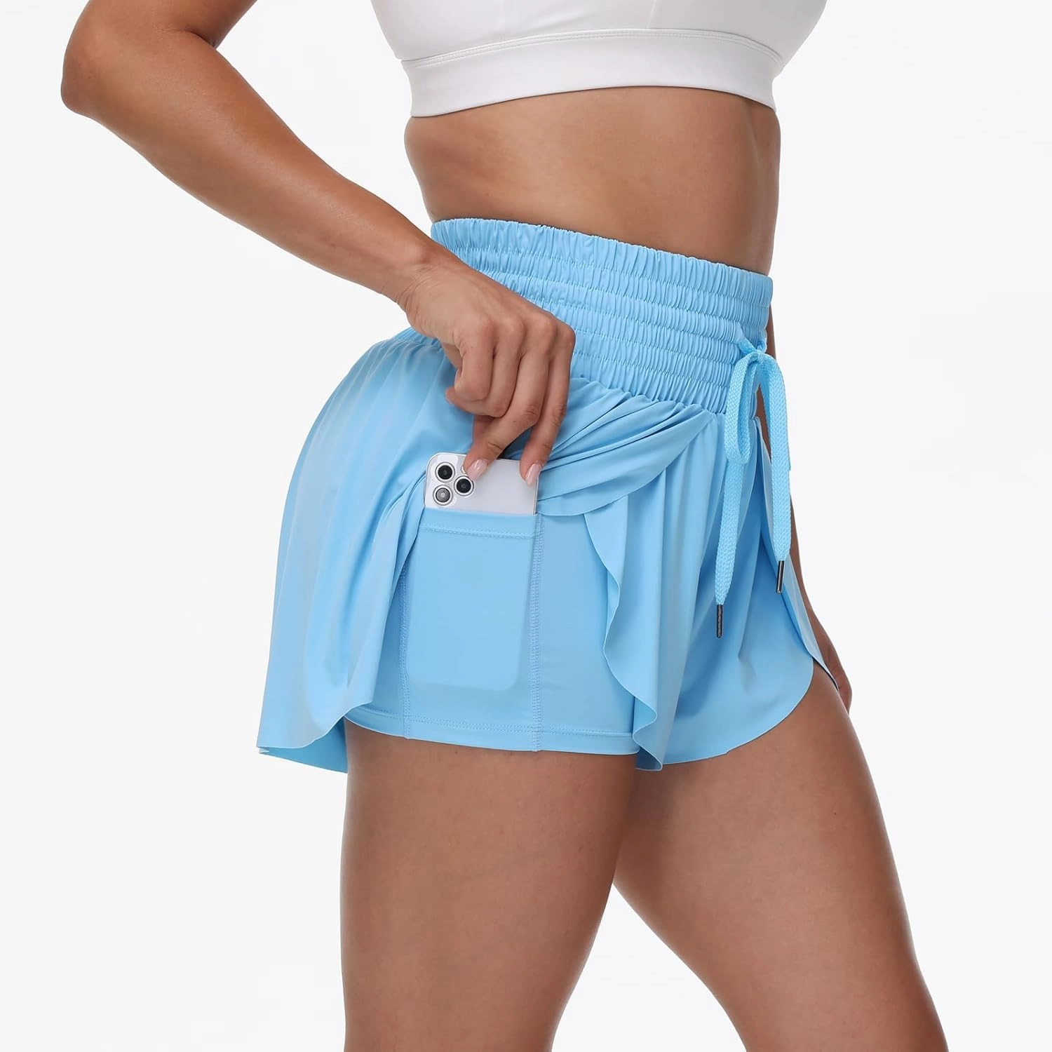 Blaosn Flowy Running Shorts for Women Gym Yoga Workout Athletic Tennis Golf High Waisted with Pockets Cute Clothes Summer