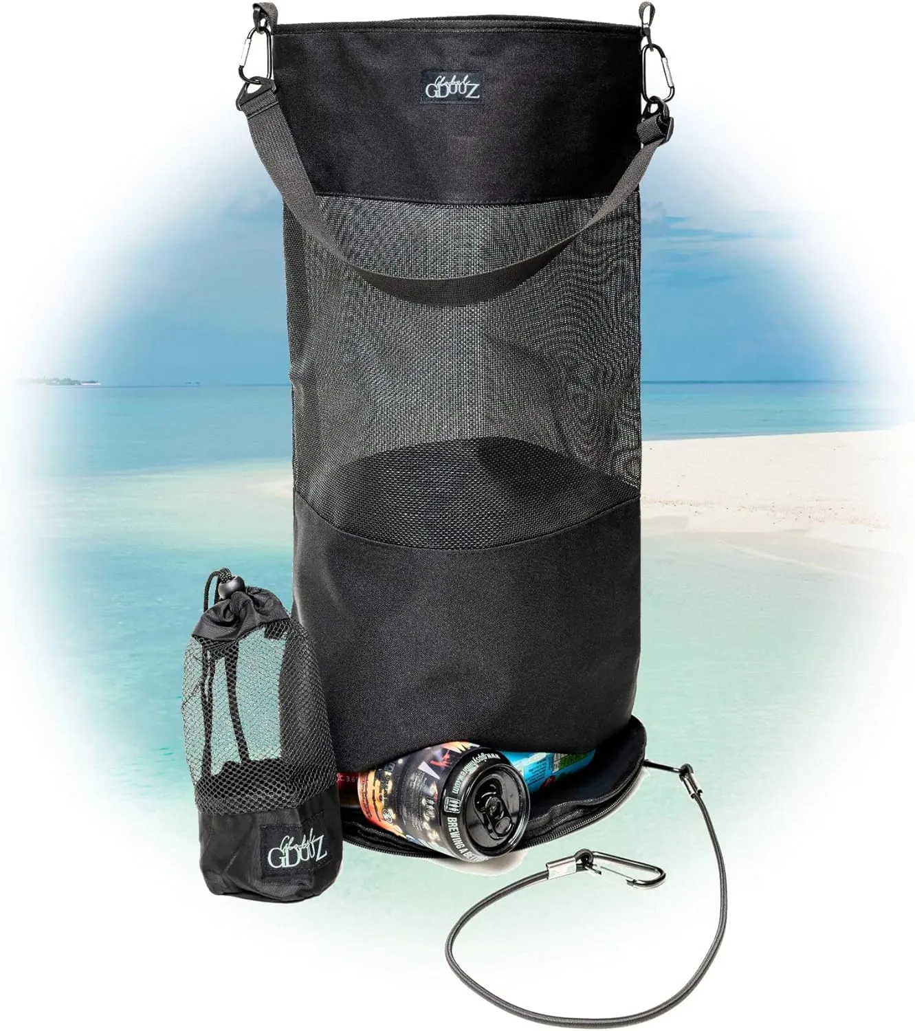 Boat Trash Can Reusable and Portable Boat Trash Bag - Boating Camping Beach and Outdoor Activities – Large Capacity Storage Trash Holder – Bottom Zipper Opening - Easy Empty and Cleaning