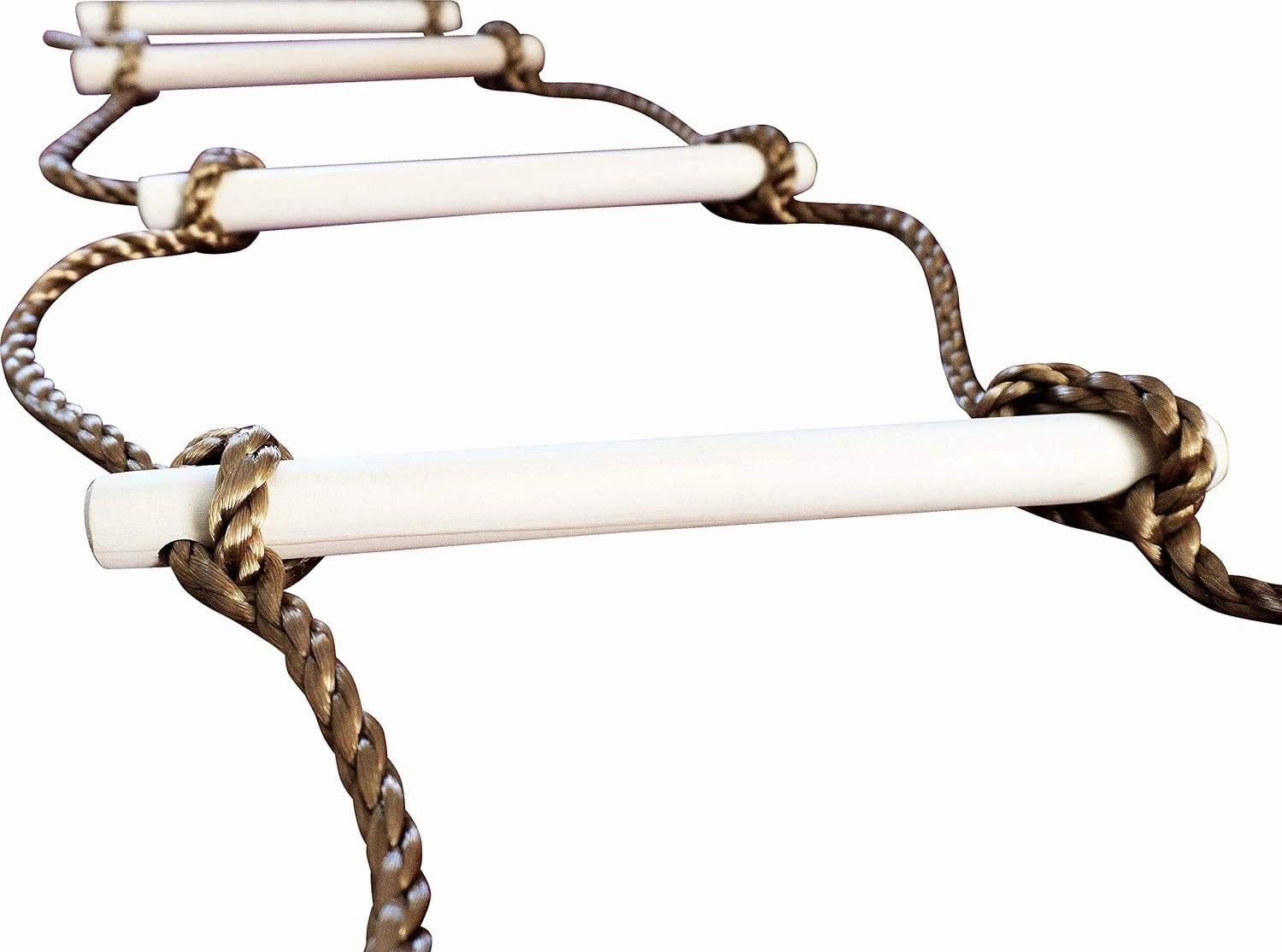 Boat Rope Ladder 6 Feet (2m) with Spring Hooks - Marine Ladder Wooden Rungs - Portable - Compact - Multipurpose Rope Ladder for Kids and Adults