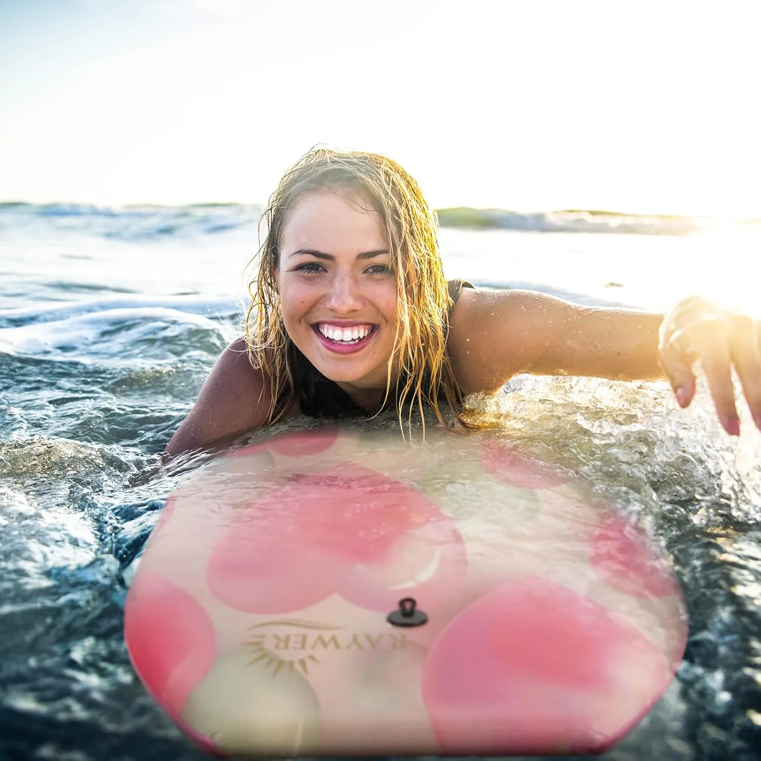 Body Board Lightweight with EPS Core, HDPE Slick Bottom, Leash & Adjustable Wrist Rope, Great Surfing for Kids and Adults