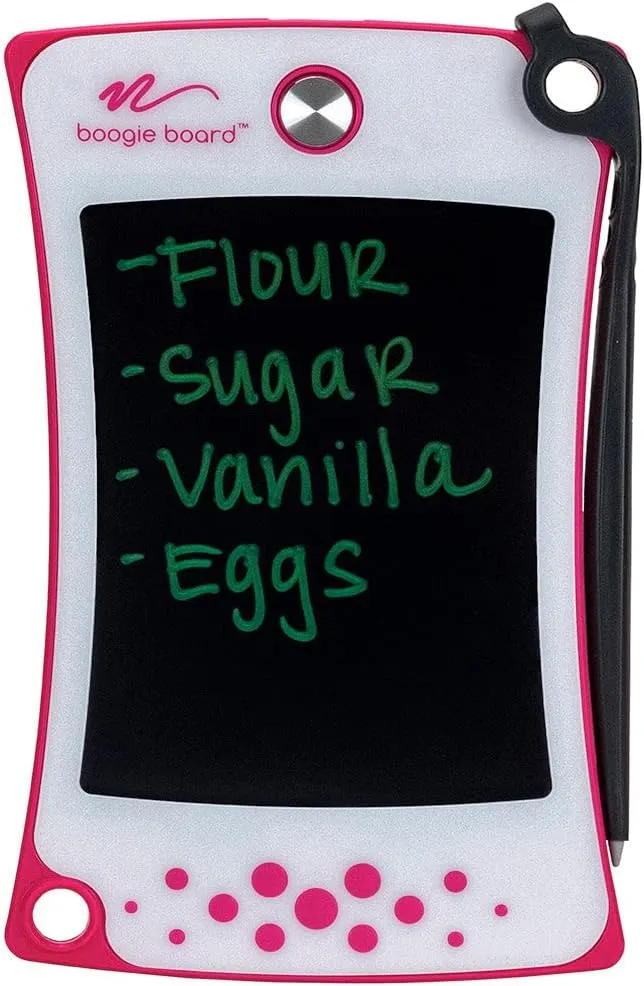 Boogie Board Jot Pocket Writing Tablet - Includes Small 4.5 inch LCD Writing Tablet, Instant Erase, Stylus Pen and Built-in Kickstand, Pink