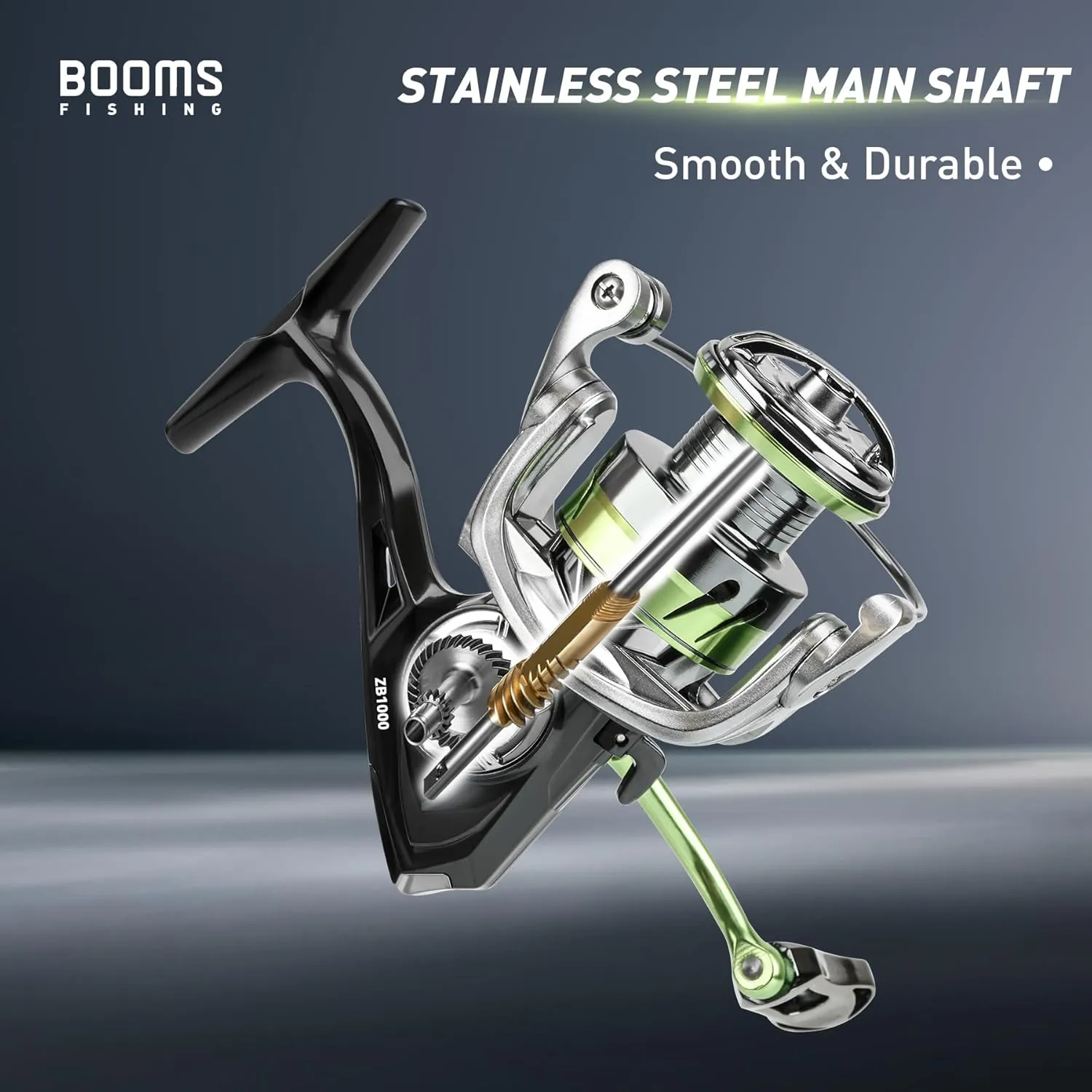 Booms Fishing SN3 Fishing Spinning Reels, 1000, 2000, 3000, 4000, Light Weight, 5.2:1 Gear Ratio, 17.5-26.5Lbs Max Drag, 4 1BB Stainless BB Fishing Reel for Saltwater or Freshwater