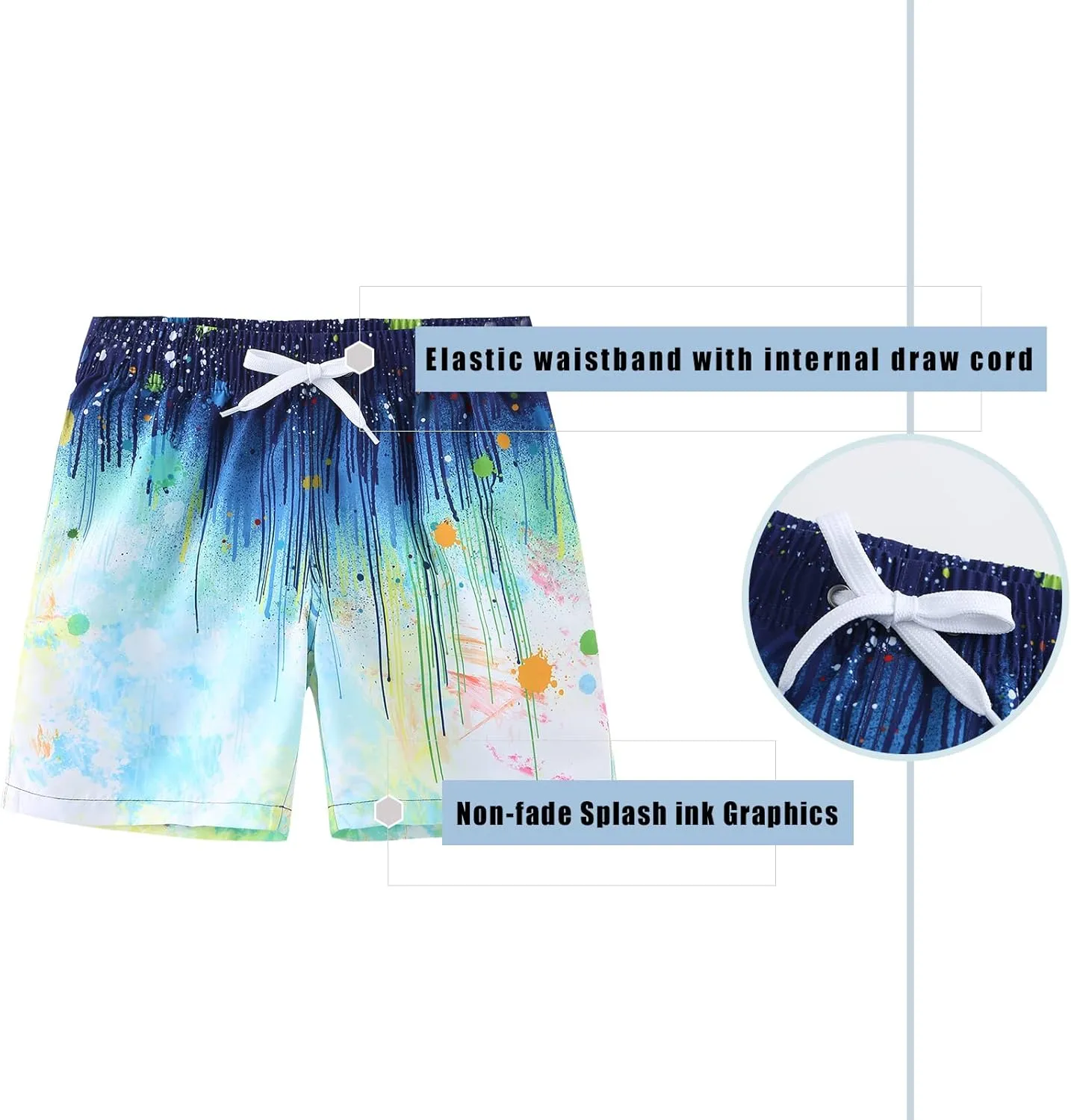 Boys Swim Trunks Quick Dry Swim Shorts for Kids Boys Board Shorts Beach Surfing Swimwear 3-16 Years
