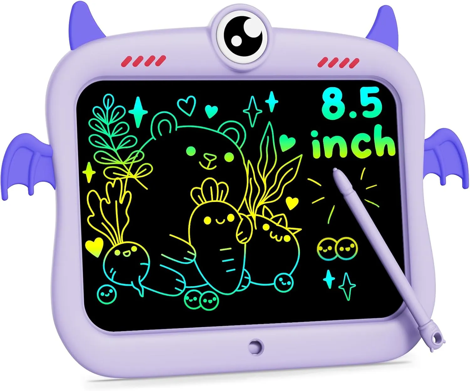 bravokids LCD Writing Tablet for Kids 8.5 Inch, Colorful Doodle Board Drawing Pad Tablet, Christmas Birthday Gifts Educational and Learning Toys for 3 4 5 6 7 8 Years Old Girls Boys (Purple)