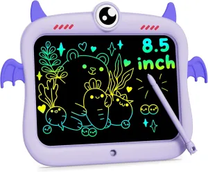 bravokids LCD Writing Tablet for Kids 8.5 Inch, Colorful Doodle Board Drawing Pad Tablet, Christmas Birthday Gifts Educational and Learning Toys for 3 4 5 6 7 8 Years Old Girls Boys (Purple)