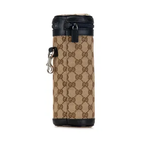 Brown Gucci GG Canvas Mini Zoo Bird Bottle Holder