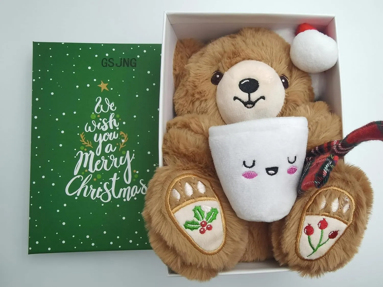 Brown Teddy Bears Stuffed Animal - Christmas Bears Plush Bear, Festive Gift Box, Xmas Gifts for Kids and Adults - Perfect Bear Gifts for Cuddling and Room Decor