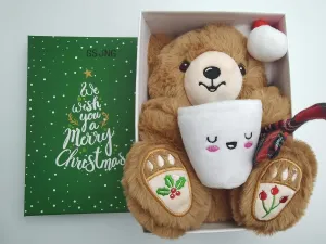 Brown Teddy Bears Stuffed Animal - Christmas Bears Plush Bear, Festive Gift Box, Xmas Gifts for Kids and Adults - Perfect Bear Gifts for Cuddling and Room Decor