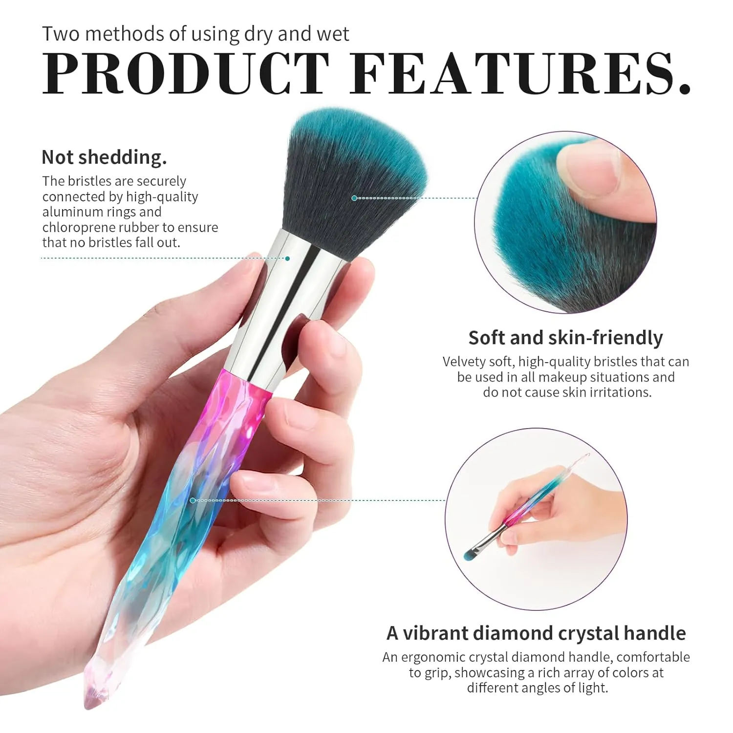 Brush set make up,Makeup Brushes, 10PCs Professional Cosmetic Brush Set Special Shiny Foundation Face Powder Brush Eyeshadows Blending Blush Brushes(Color:Blue)