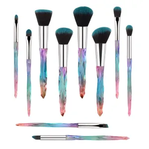 Brush set make up,Makeup Brushes, 10PCs Professional Cosmetic Brush Set Special Shiny Foundation Face Powder Brush Eyeshadows Blending Blush Brushes(Color:Blue)