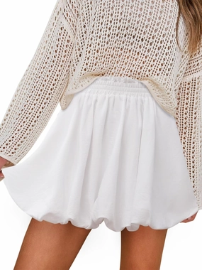 Bubble Skirt for Women Boho High Waisted Ruffled Cute Casual Dressy Mini Summer Going Out Bloomer Skater Outfit